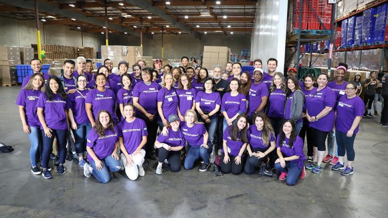 Mario Rivas and volunteers at the Los Angeles Regional Food Bank